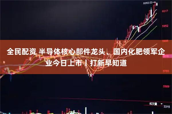 全民配资 半导体核心部件龙头、国内化肥领军企业今日上市丨打新早知道